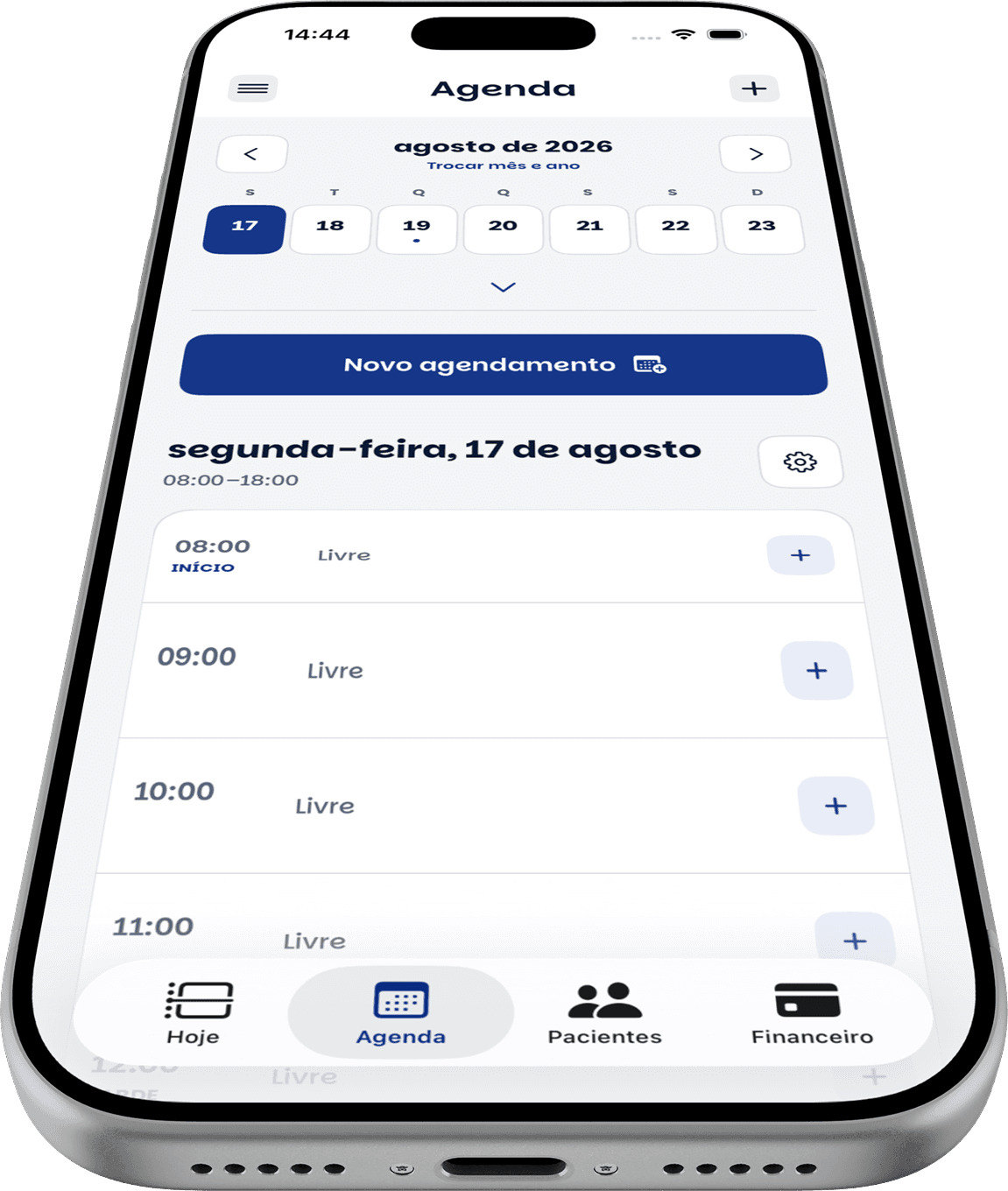 Agenda do YouClin no iPhone